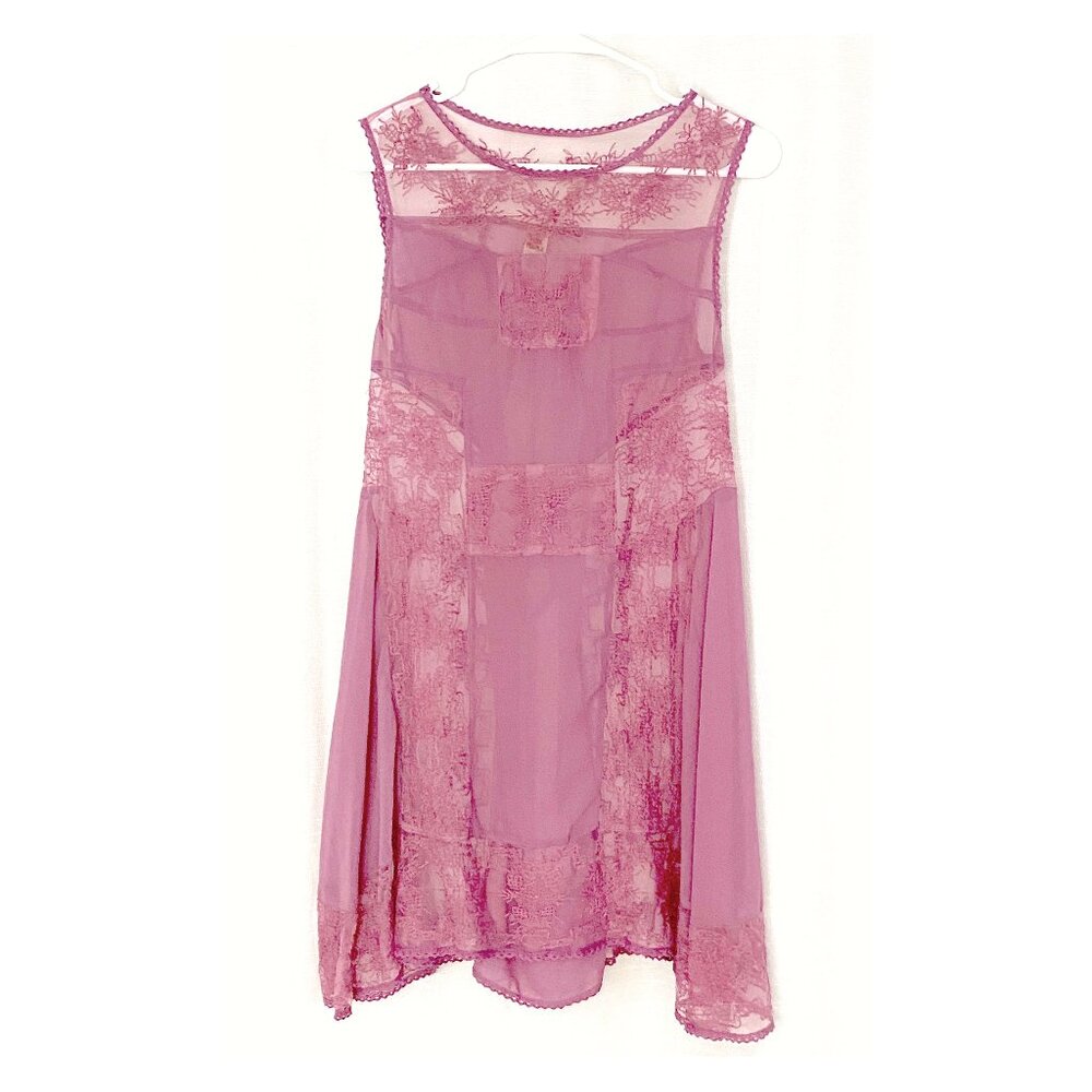 Free People Dusty Rose Pink Lace Boho Slip Dress Size 4